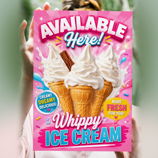 Mr Whippy Ice Cream Sold Here Adhesive Wall sticker Sign window vinyl printed