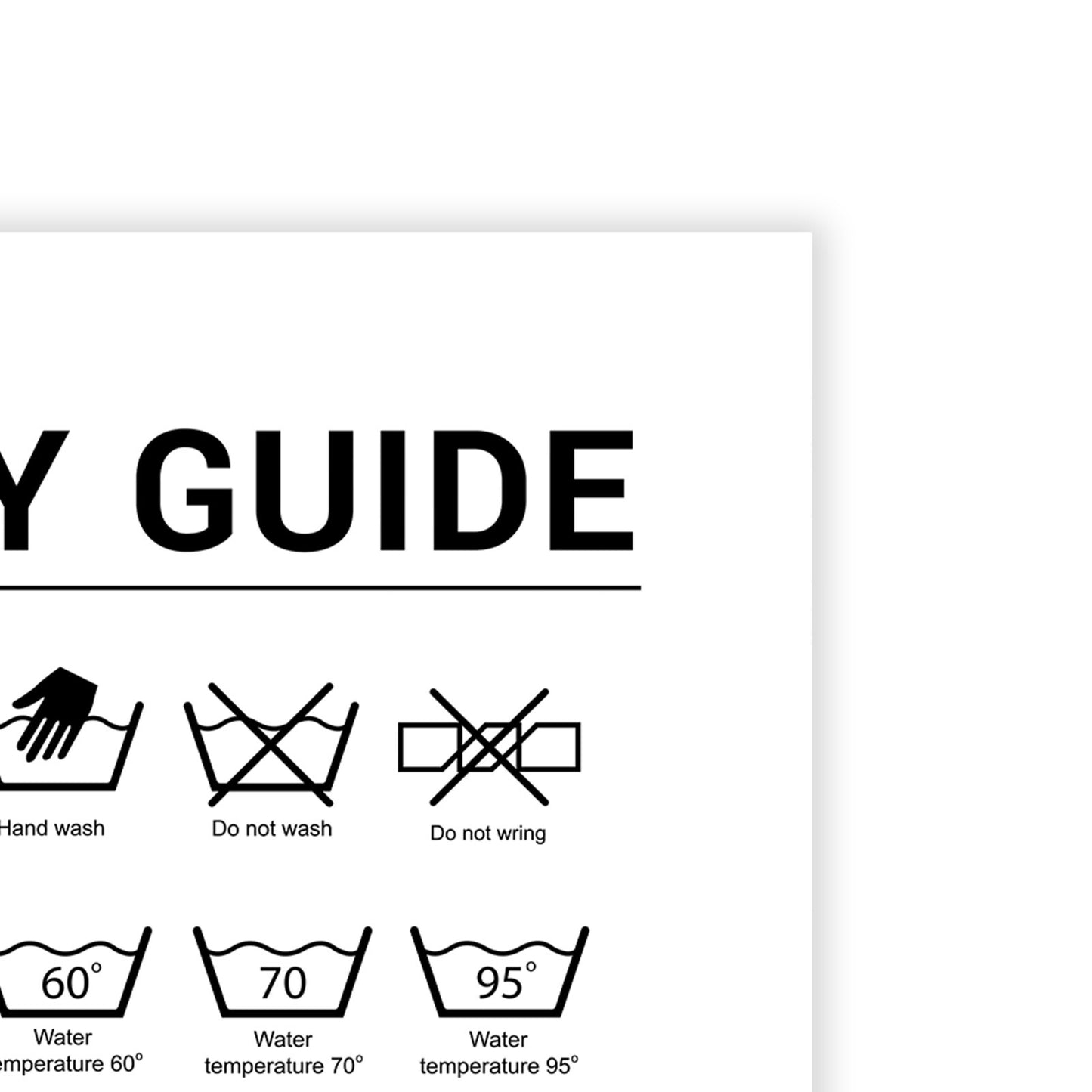 Laundry Room Poster Bathroom Minimalist Print Wash Symbol Care Guide Wall Art