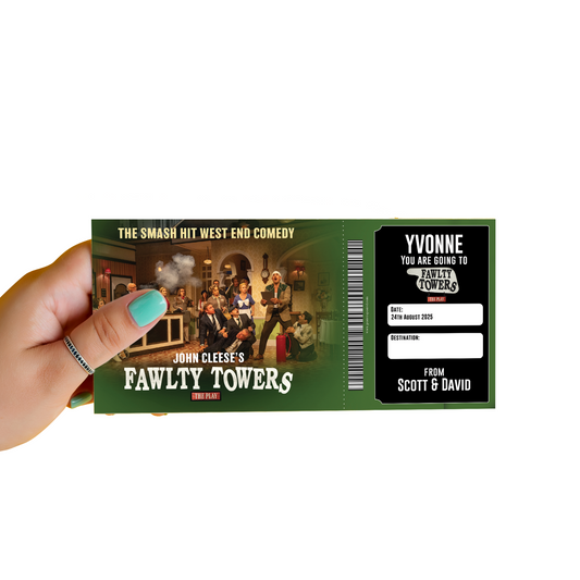 Fawlty Towers The Play Theatre Ticket Musical Gift Voucher Surprise Personalised