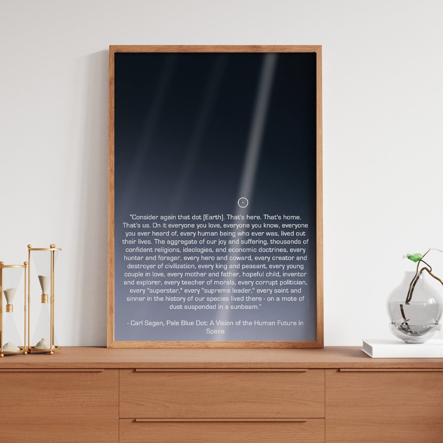 Carl Sagan Pale Blue Dot Original 1990 Photo Quote Classic Poster A5 A4 A3
