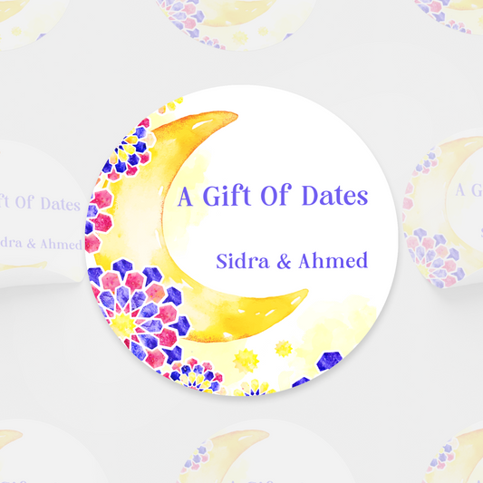 Date Stickers, Water Bottles, Eid Mubarak, Ramadan, Ajwa Date, Personalised Gift