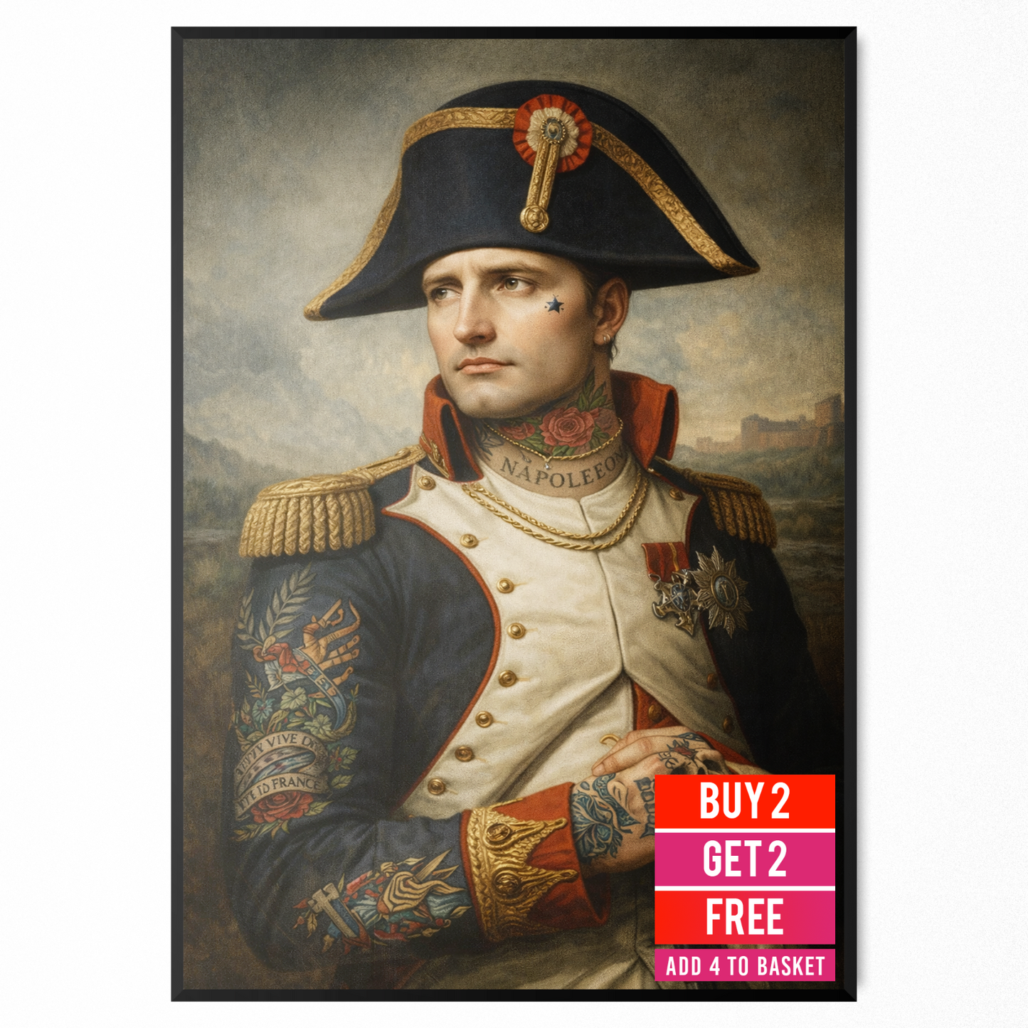 Napoleon Bonaparte Poster Punk Gothic Tattoo Shop Wall Art Home Decor Print