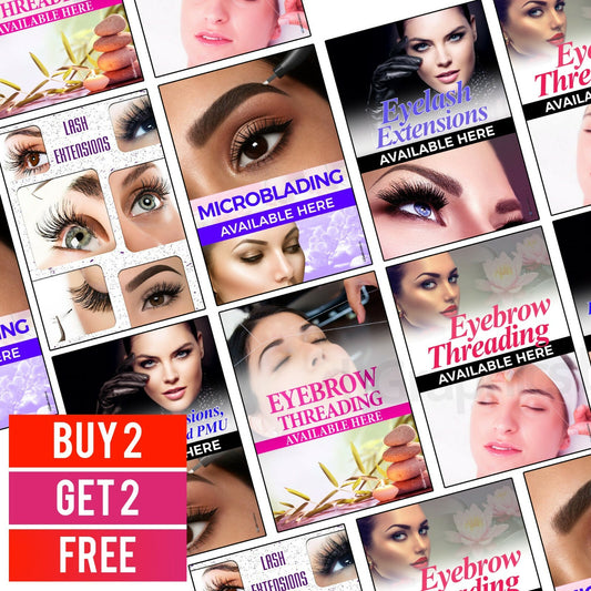 Eyelash Extensions Eyebrow Threading Available Here Salon Advertising Poster