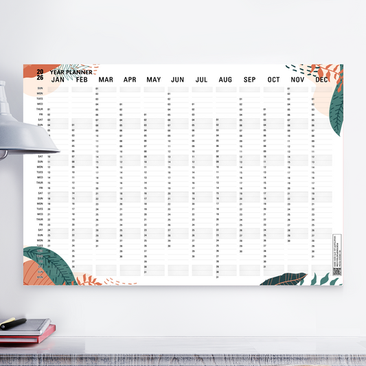 2026 Year Planner Wall Calendar Planner Wall Chart Calendar Home Office Work