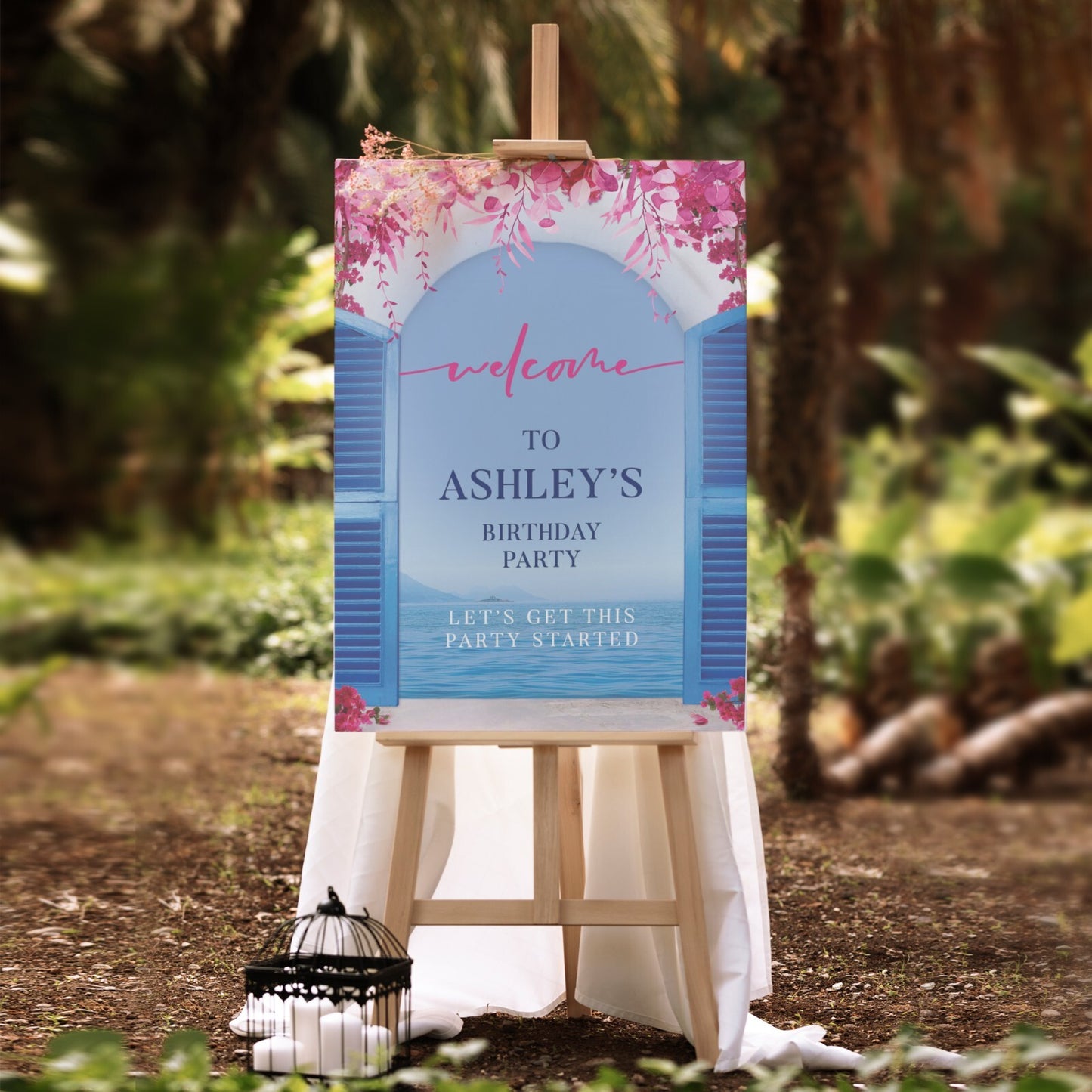 Birthday Party Sign Poster Mamma Mia! Themed Personalised Birthday Banner Print