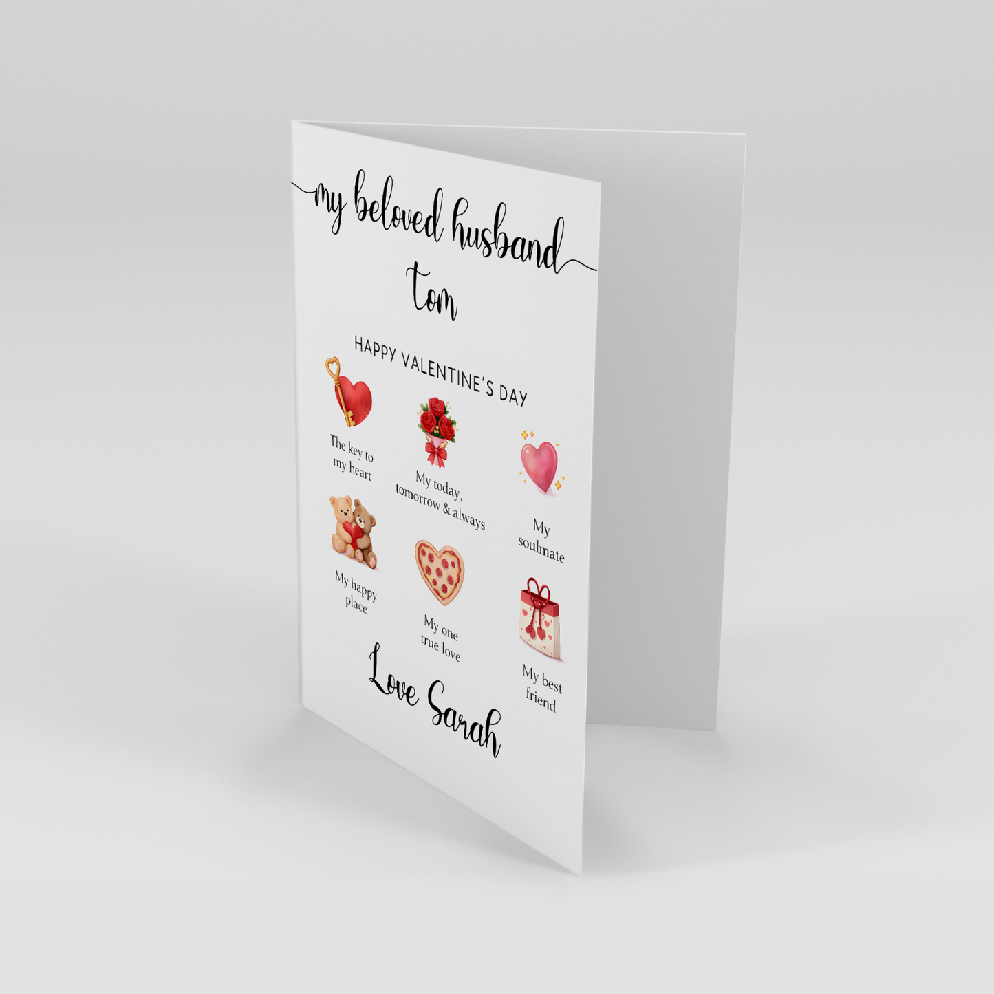 Valentine’s Day Card Personalised Romantic Gift for Husband Wife Boyfriend Gf