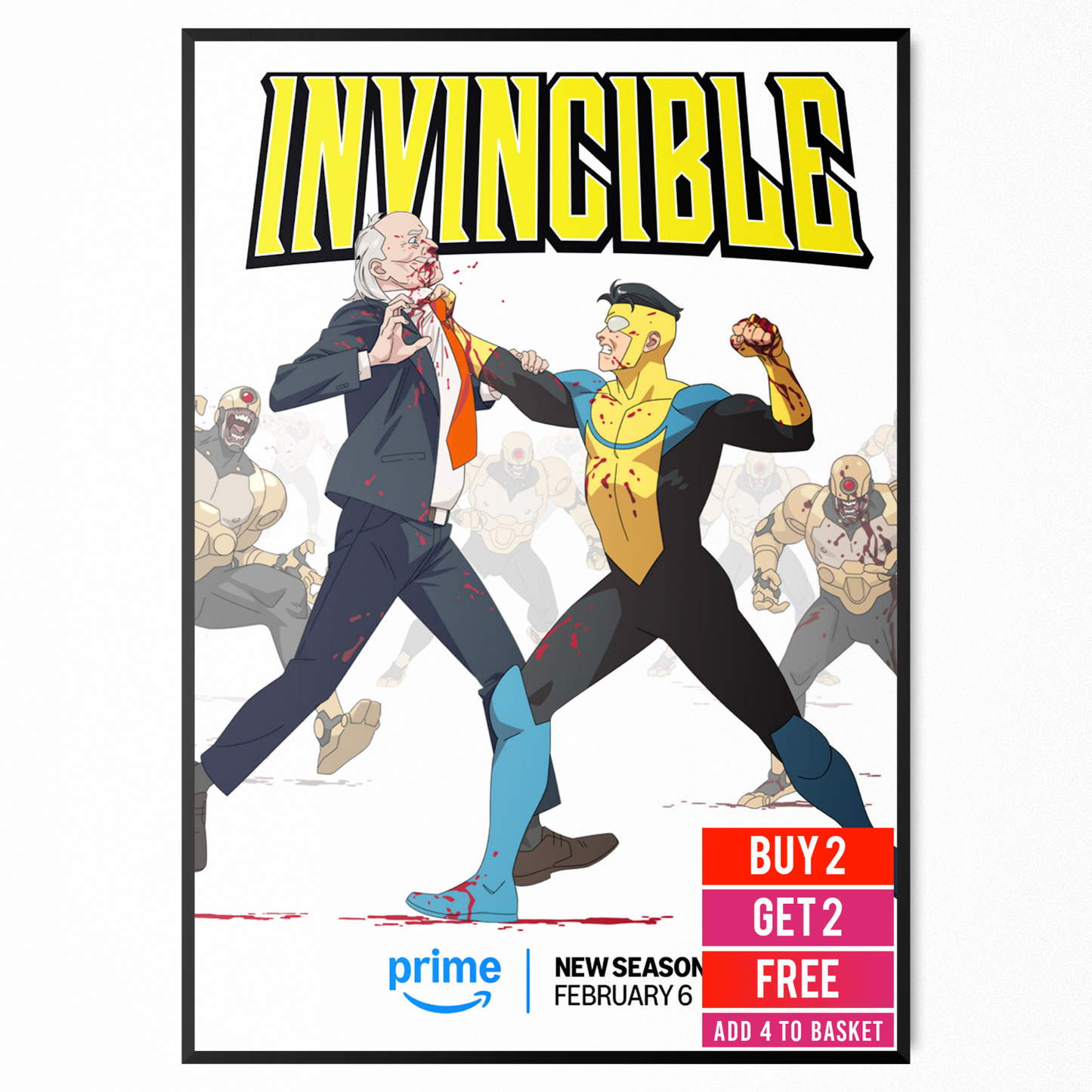 Invincible Season 3 Animated Superhero TV Series Poster Print A5 A4 A3