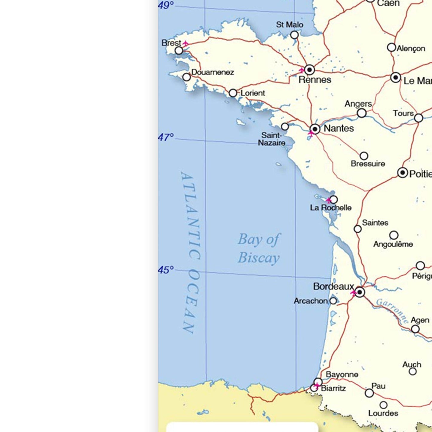 Map Of France Wall Art Poster wall chart Educational School Wall Art Print A5-A3