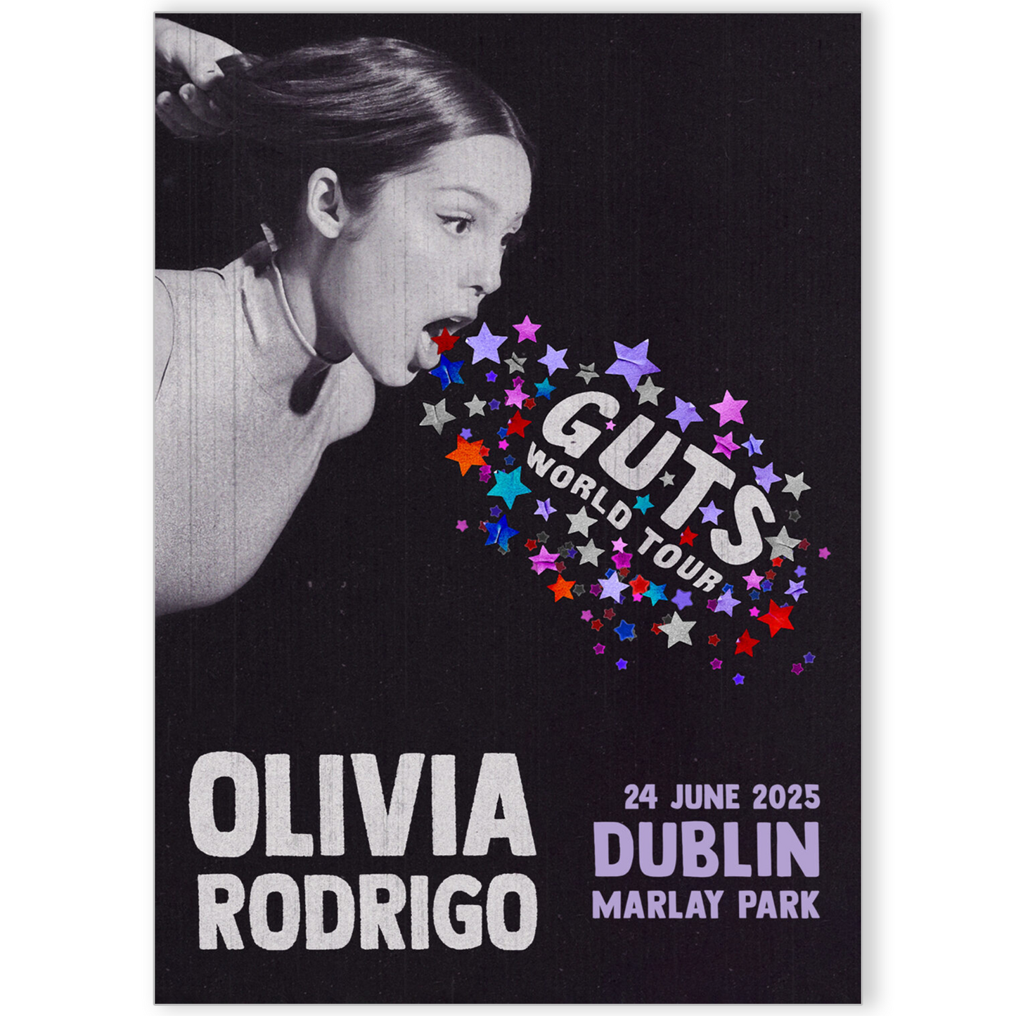 Olivia Rodrigo Guts Tour 24th June Concert Poster Print For Oliva Rodrigo Fans