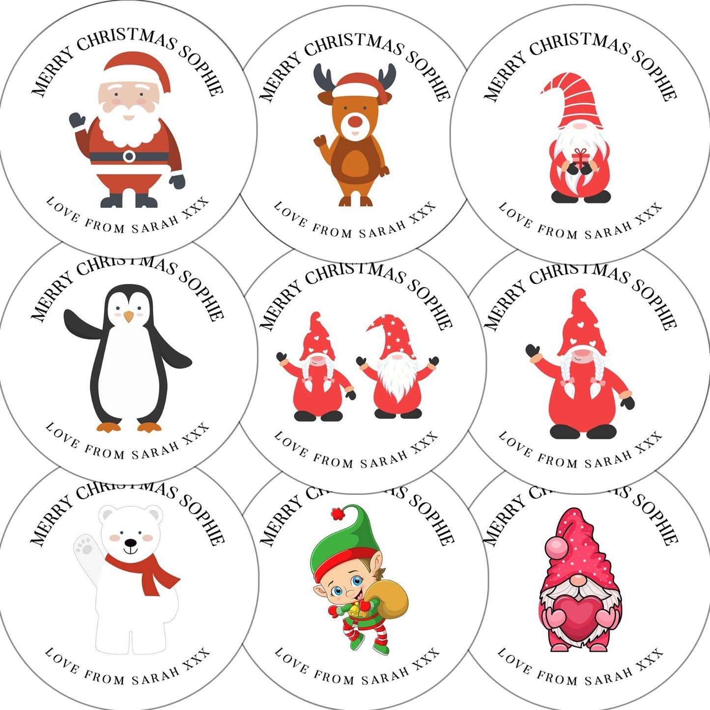 Personalised Christmas Stickers Santa Father Custom Labels Christmas Presents