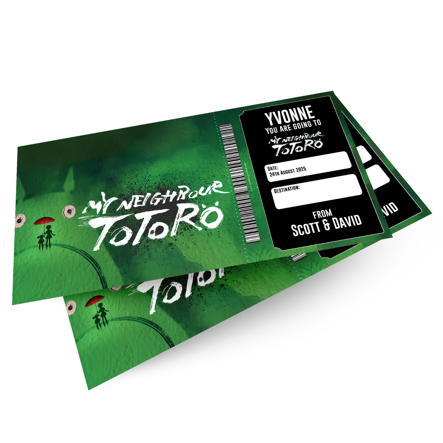 My Neighbour Totoro Musical Theatre Ticket Christmas Xmas Personalised Ticket