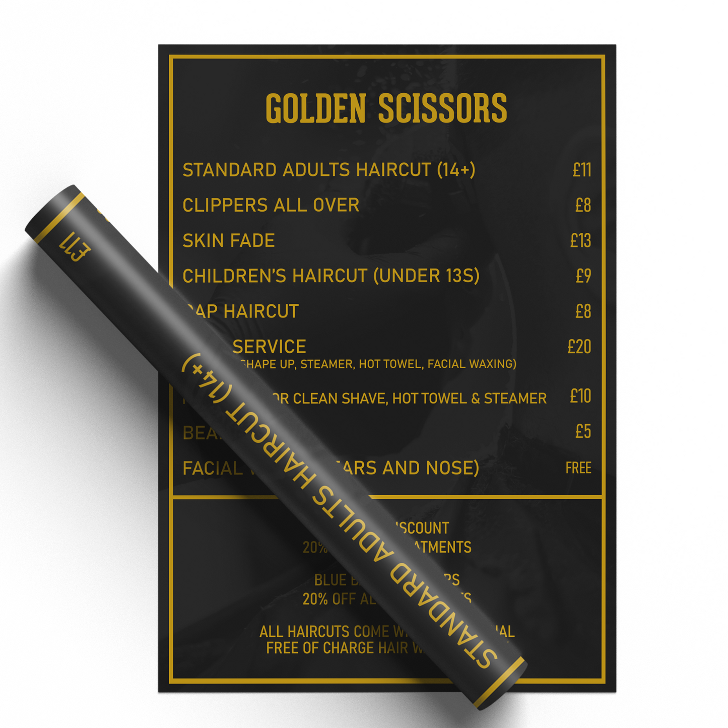 Barber Shop Price List Advertising Salon Sign Poster Indoor Vinyl Sticker A5-A3