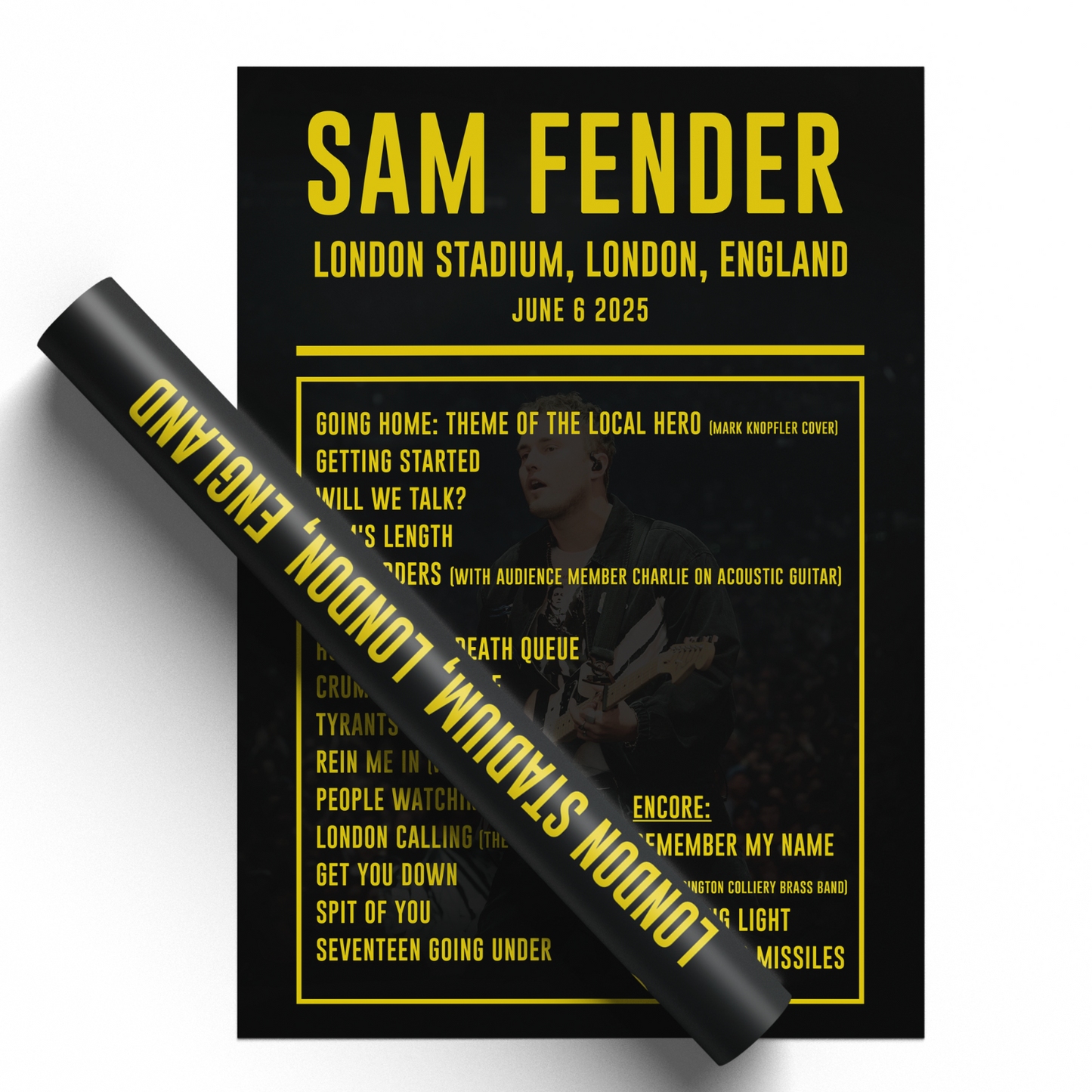Sam Fender Setlist Poster UK Tour The People Watching Tour Print Setlist