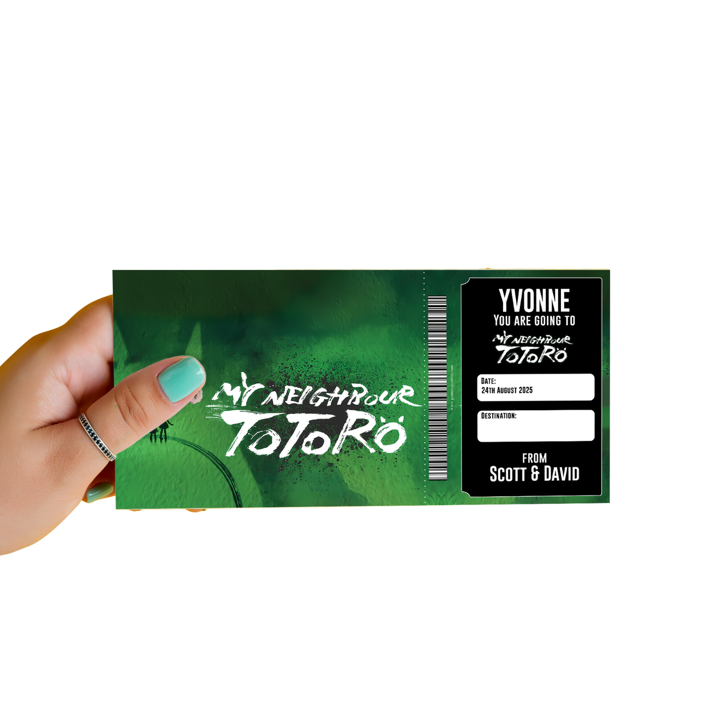 My Neighbour Totoro Musical Theatre Ticket Christmas Xmas Personalised Ticket