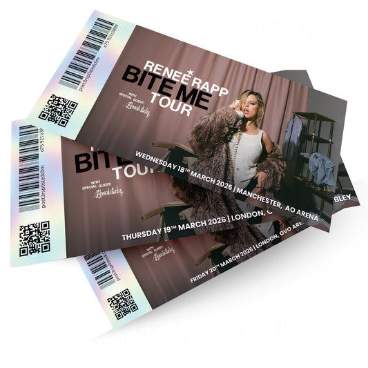 Renee Rapp Bite Me Tour Mock Ticket Keepsake Surprise Gift Reveal Souvenir