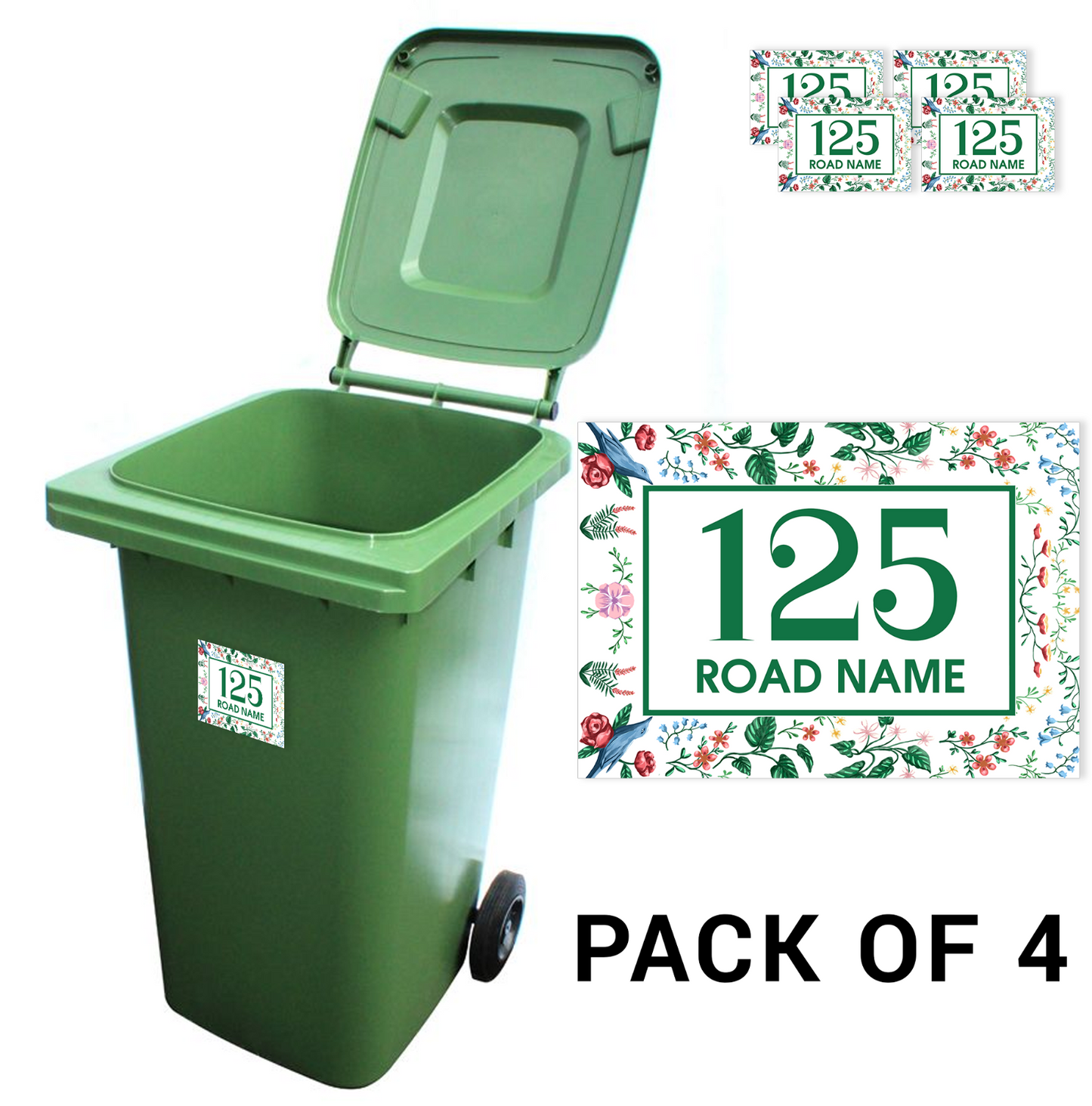 Wheelie Bin Stickers Numbers House Numbers Road Street Name Personalised Sign