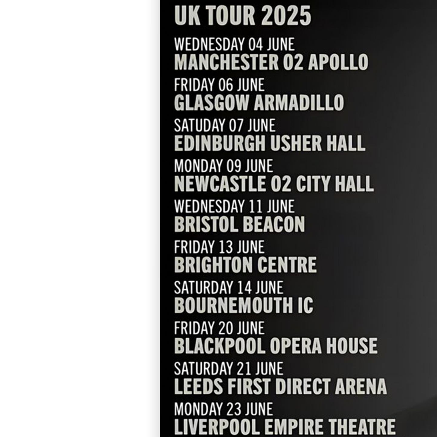 Billy Ocean 2025 UK Tour Music Poster Print Gig Poster UK Dates For Billy Fans