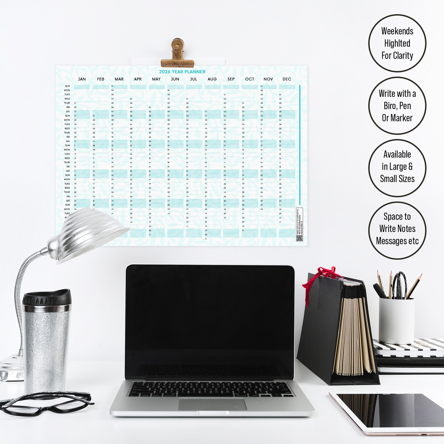 2026 Wall Planner Calendar Wall Chart Year Planner Calendar Home Office A5-A3