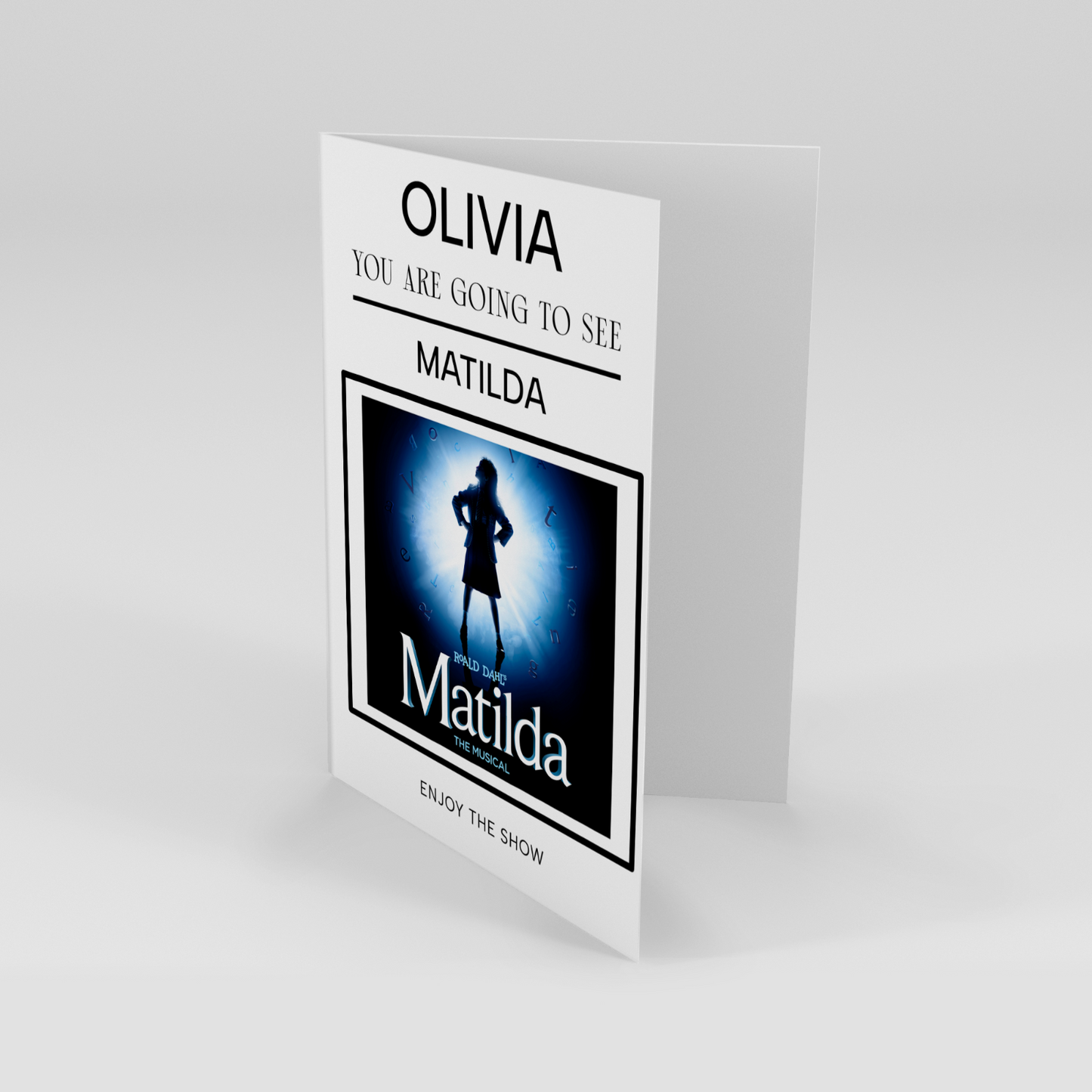 You're Going to See MATILDA THE MUSICAL Birthday Card Personalised Any Name