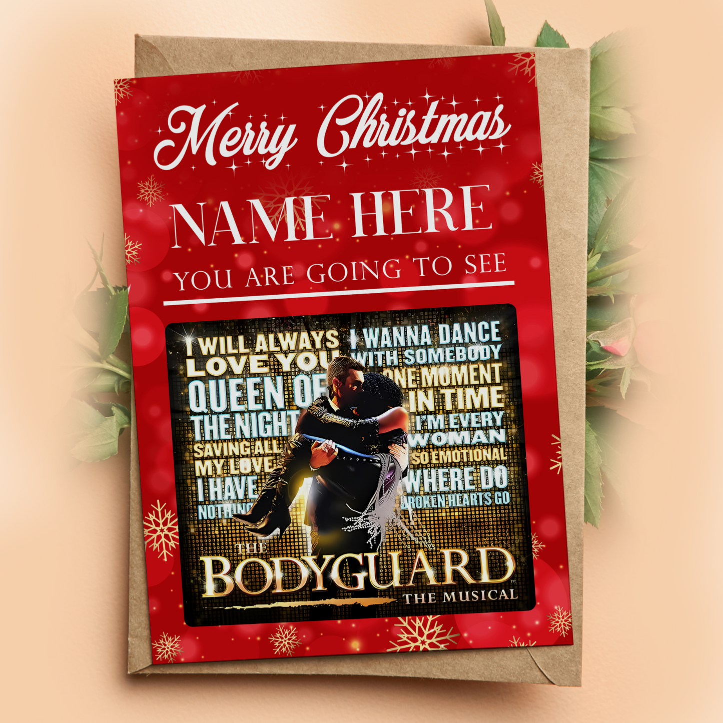 YOU'RE GOING TO SEE THE BODYGUARD PERSONALISED GIFT XMAS CHRISTMAS CARD