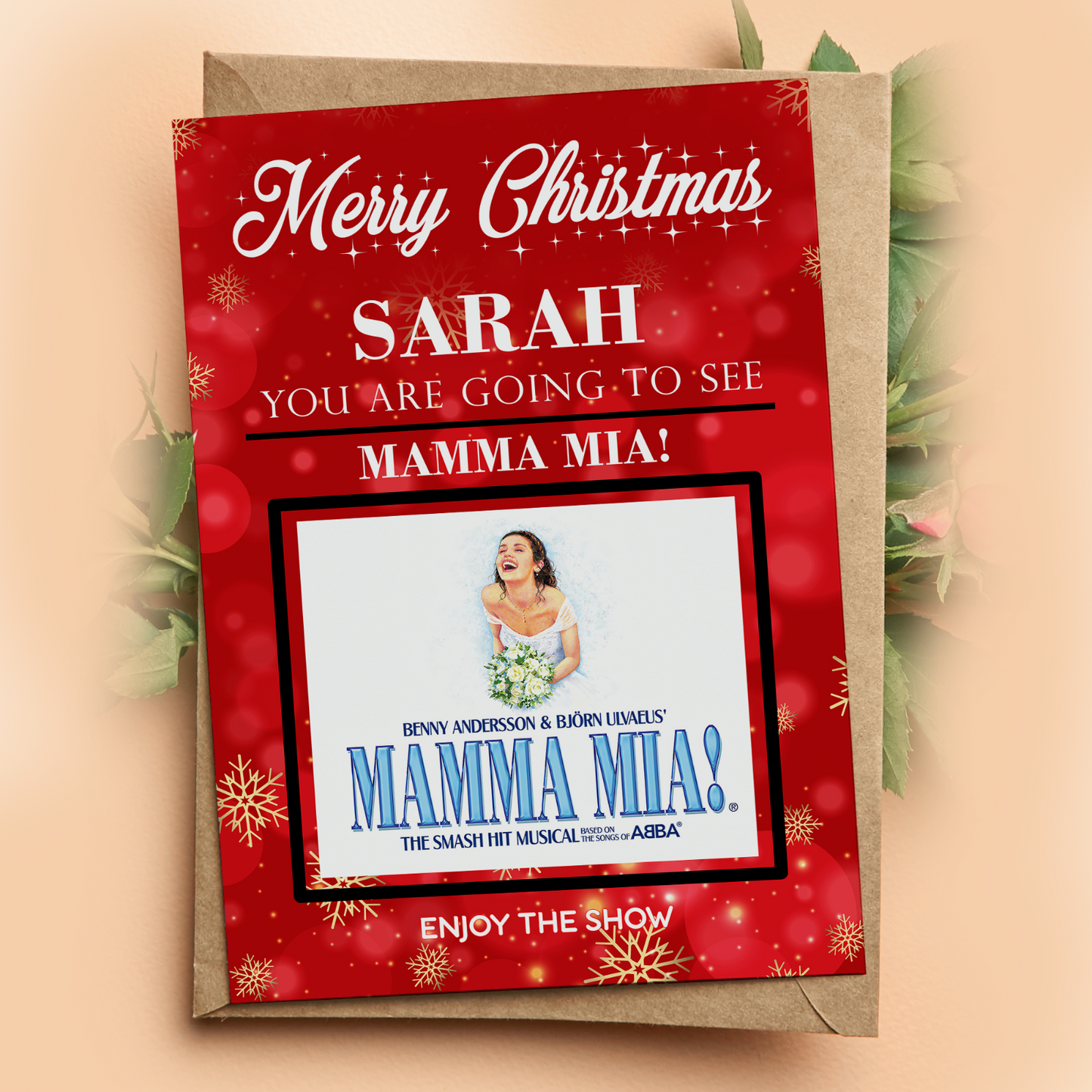 YOU'RE GOING TO SEE MAMMA MIA THE MUSICAL Personalised Christmas Gift Card