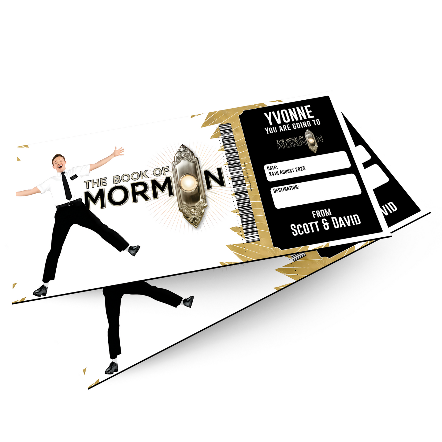 The Book Of Mormon Mock  Ticket Personalised Musical Theatre Reveal 2026