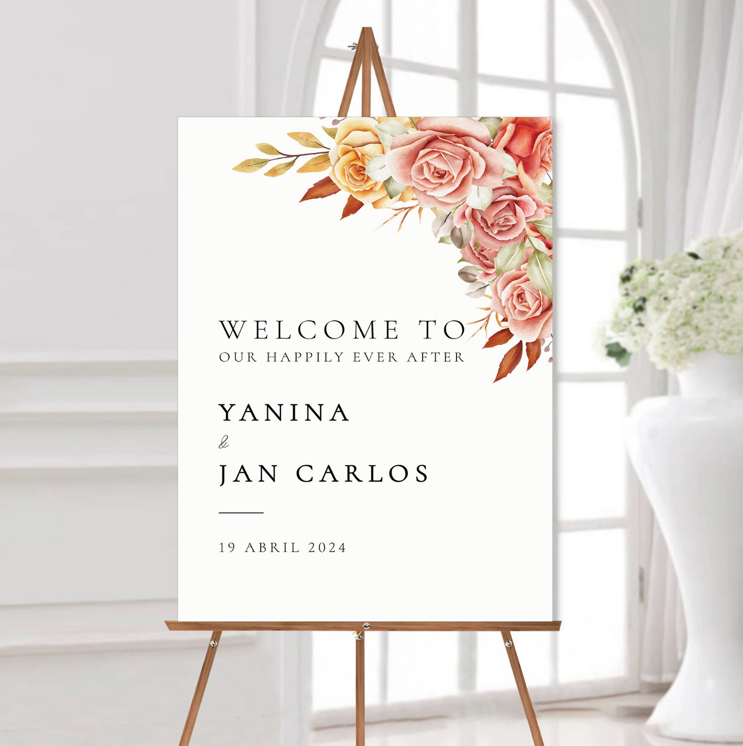 Wedding Welcome Sign Personalised Entrance Poster Wedding Entrance Sign A5-A3