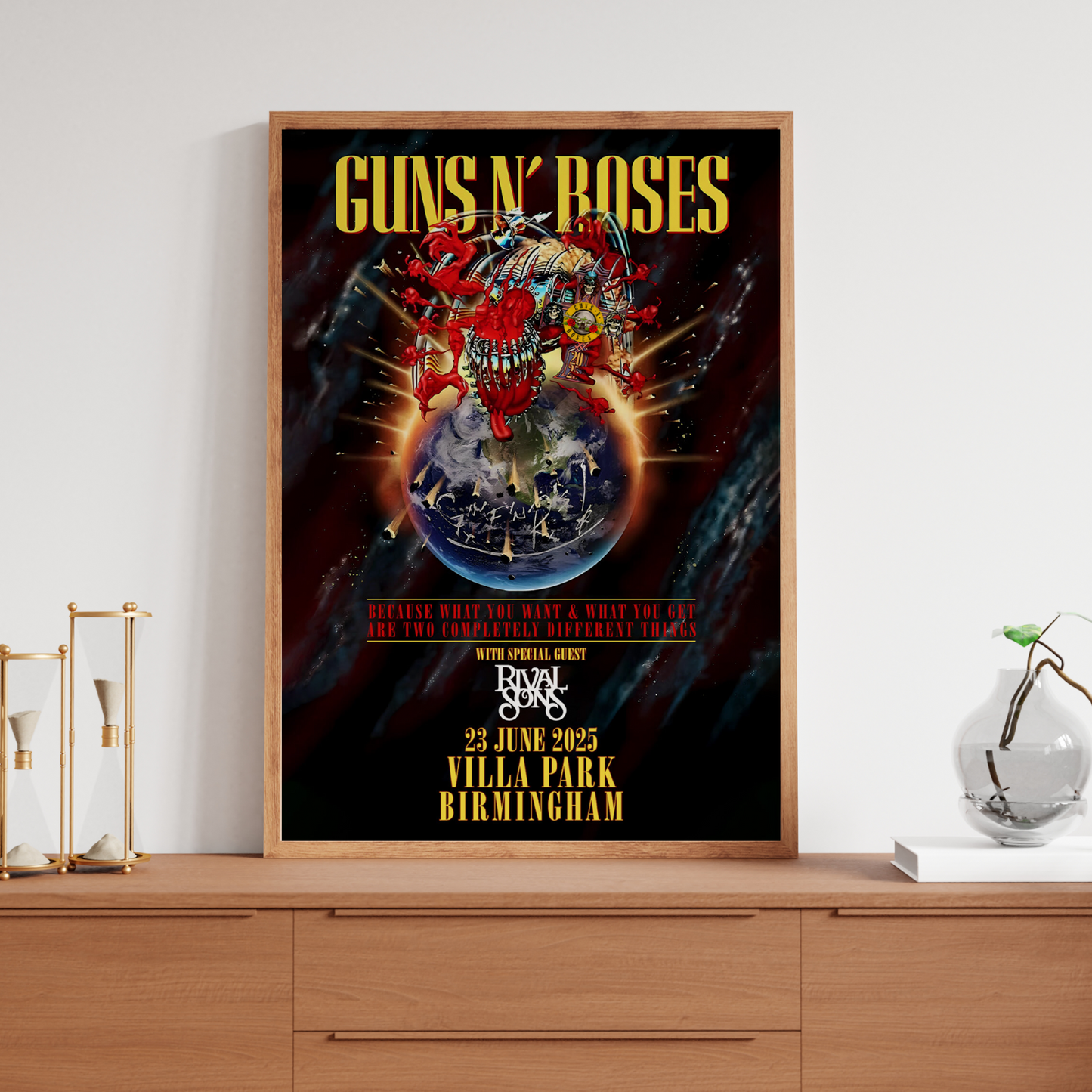 Guns N’ Roses UK Poster 23 June 2025 Because What You Want Tour For Rock Fans