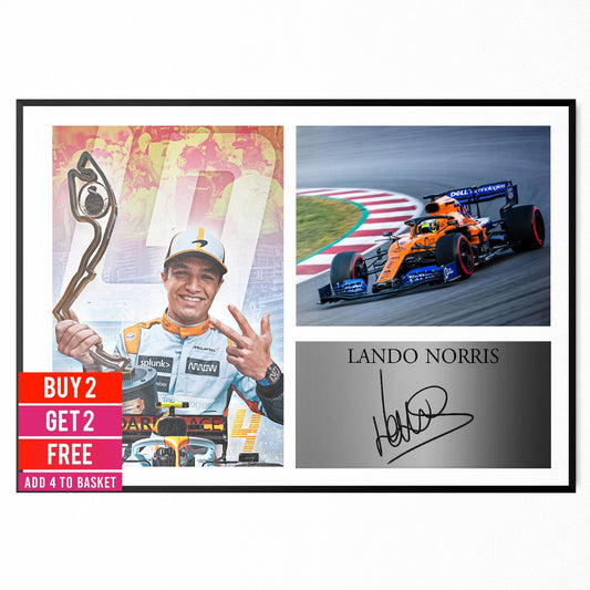 Lando Norris Formula 1 F1 Driver Signed Autograph Photo Poster Memorabilia