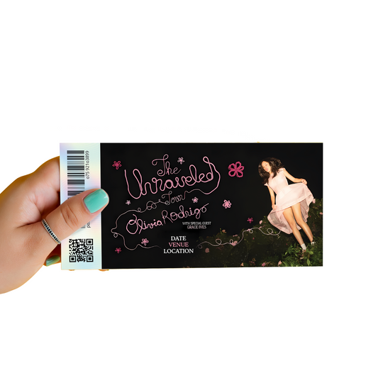 Olivia Rodrigo The Unraveled Tour Concert Reveal Mock Ticket Stub Ticket Gift