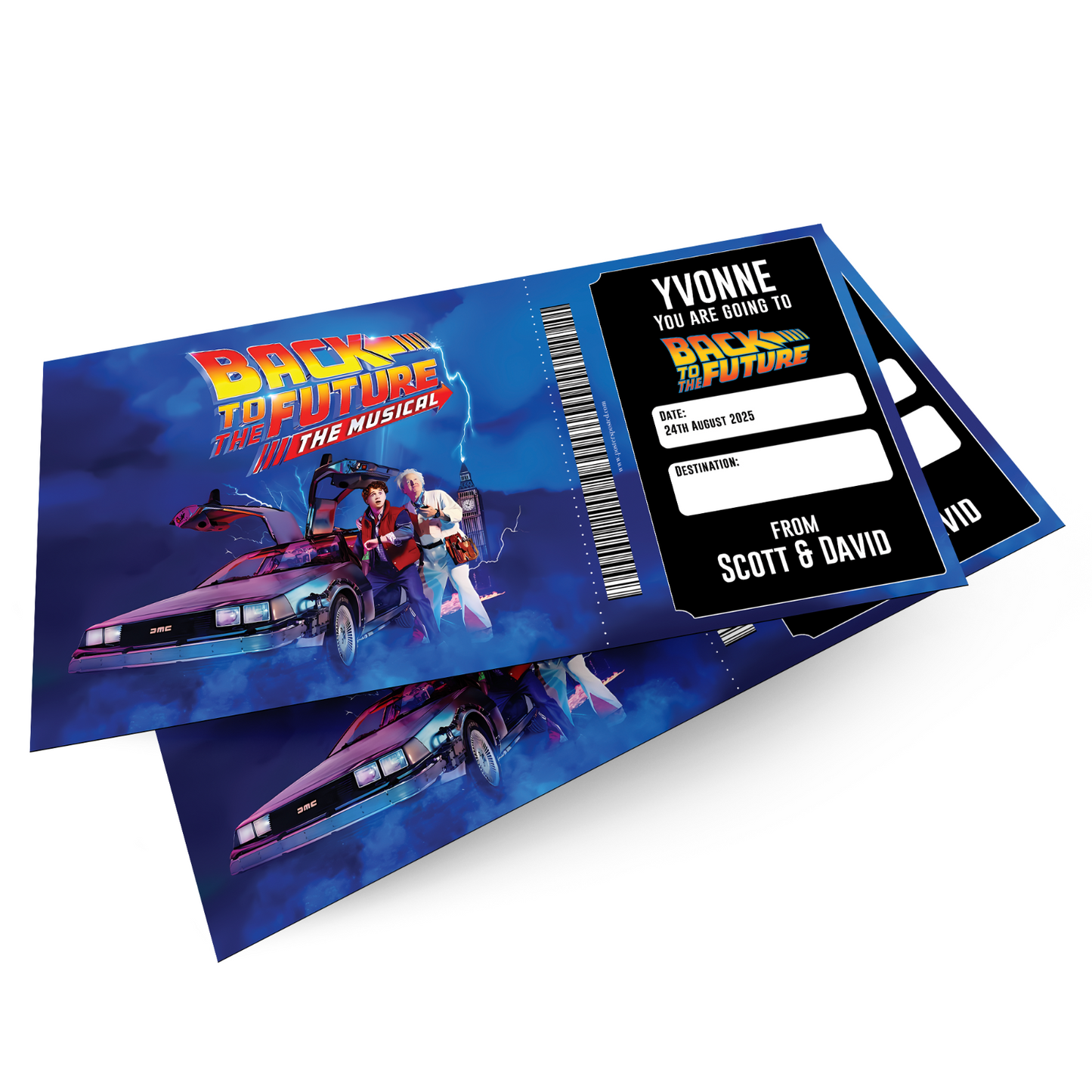 Back To The Future Musical Theatre Ticket Personalised Gift