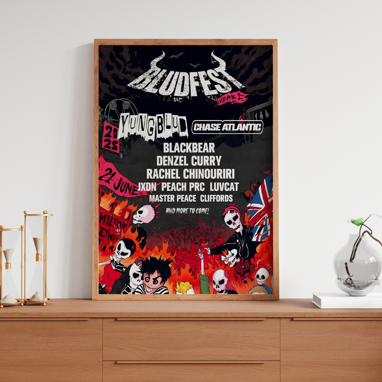 Bludfest Festival 2025 Poster Music Poster Line-Up For Music Fans Print A5 A4 A3