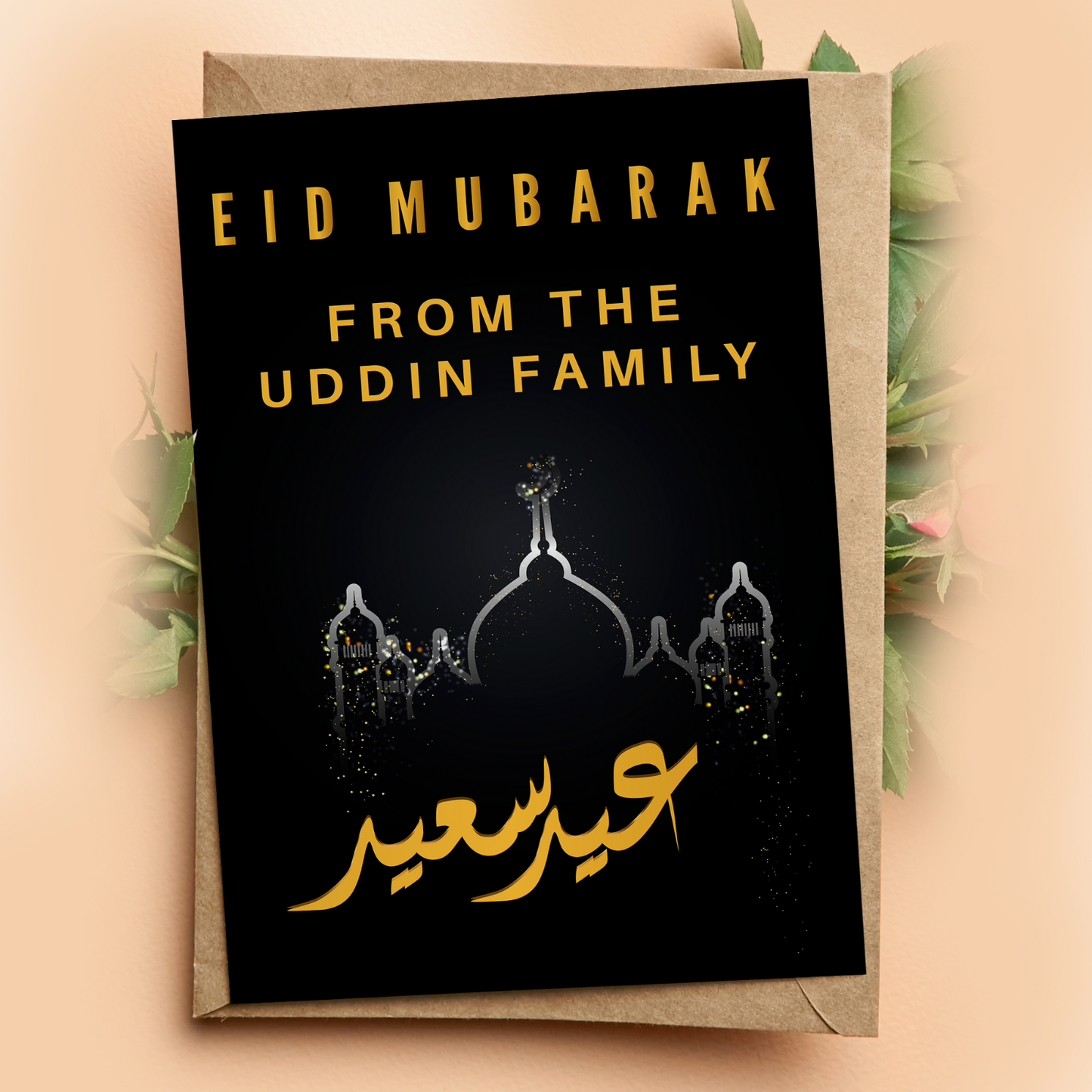 Personalised Eid Card Islamic Muslim Festival Gift for Family Friends
