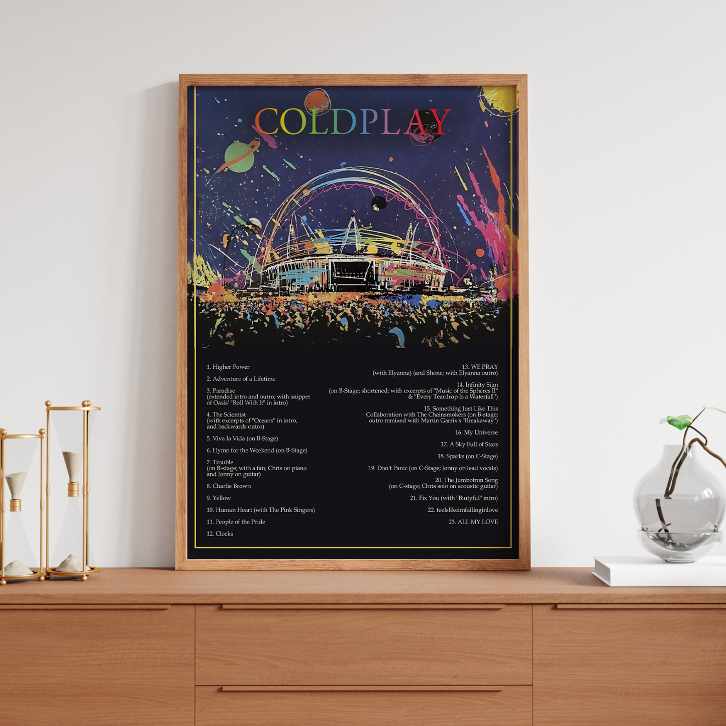 Coldplay Music Of The Spheres 2025 Poster Print UK London Tour Setlist Posters