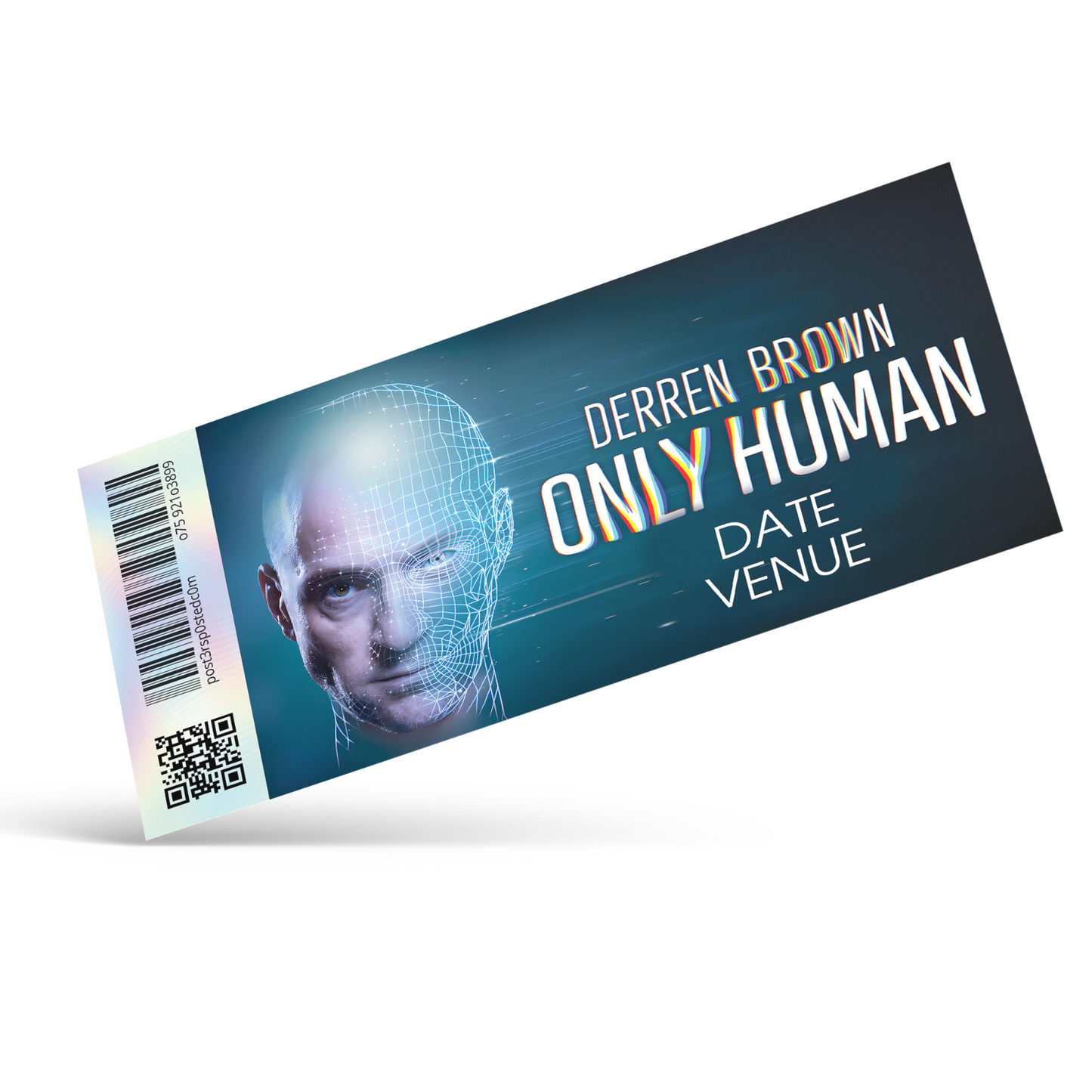 Derren Brown Only Human Live Tour Mock Ticket Stub Gift Reveal Ticket