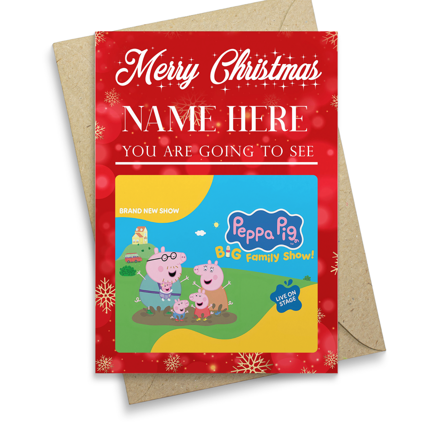 You're Going To See Peppa Pig Big Family Show Christmas Personalised Card Gift
