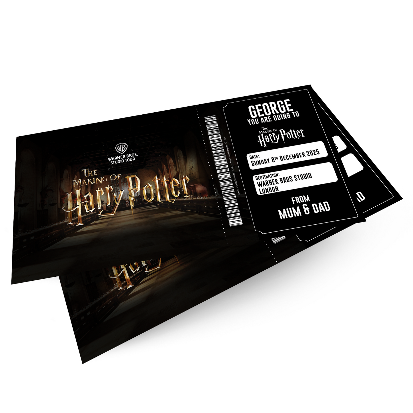 Harry Potter Studio Tour Ticket Birthday Surprise Voucher Personalised Gift Idea