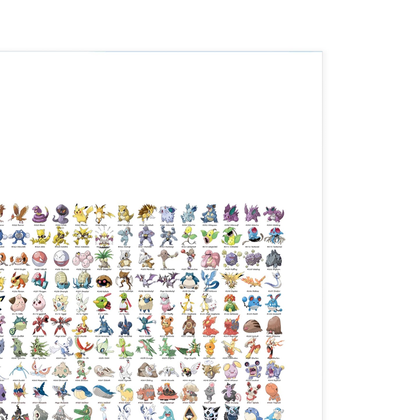 Pokemon Full Pokedex 1-721 Video Game Anime Gen 1 To Gen 6 Poster Print