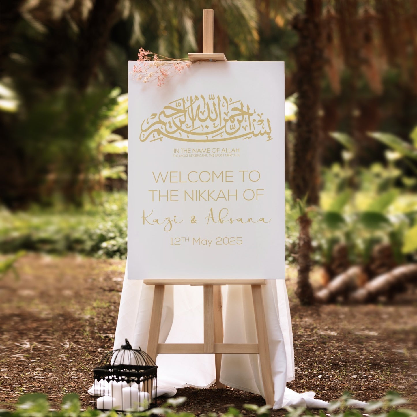 Nikkah Wedding Welcome Sign Personalised Islamic Nikkah Poster A5-A3 Sign