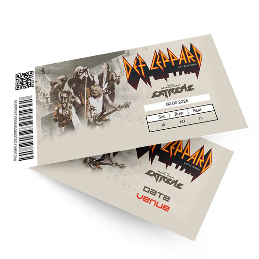 Def Leppard Mock Ticket Live 2026 Tour Personalised Keepsake Gift Ticket For Fan