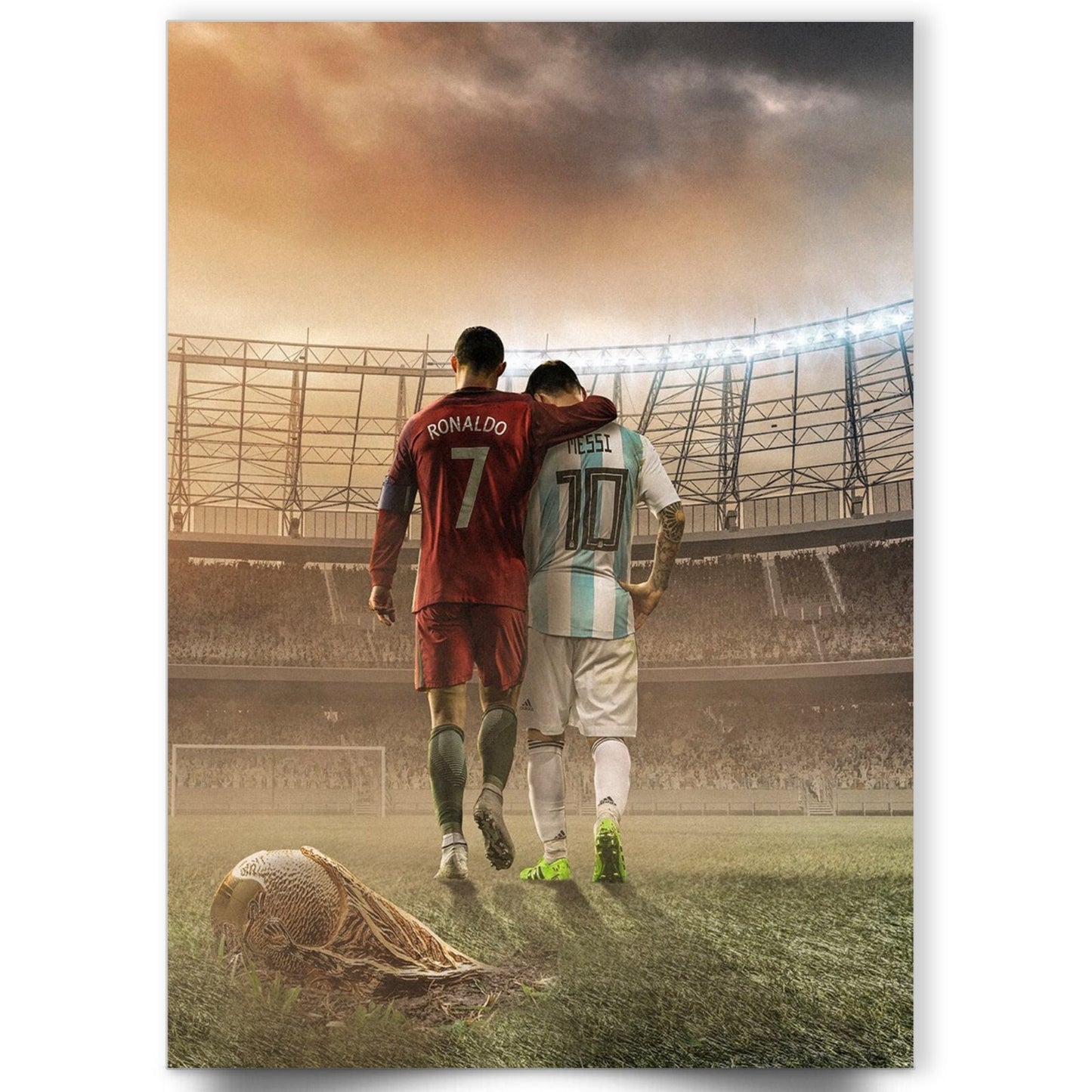 Cristiano Ronaldo Lionel Messi Football Legends Poster Wall Picture Messi Poster
