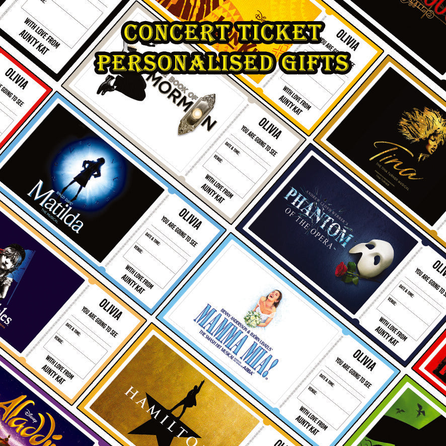 CONCERT TICKETS GIFTS YOURE GOING TO SEE THEATRE PERSONALISED BIRTHDAY GIFT CARD