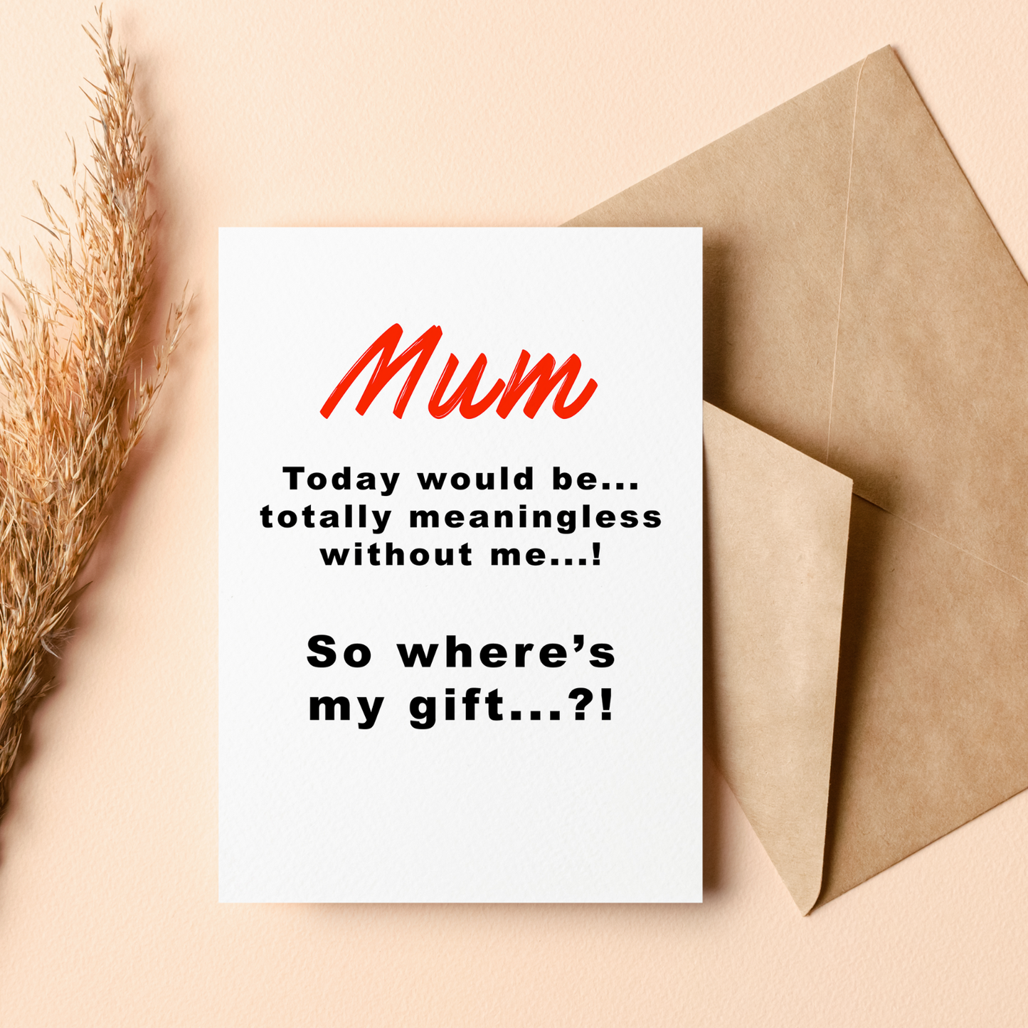 Funny Mum Card Mother's Day Humourous Card From Son Daughter Funny Rude Card