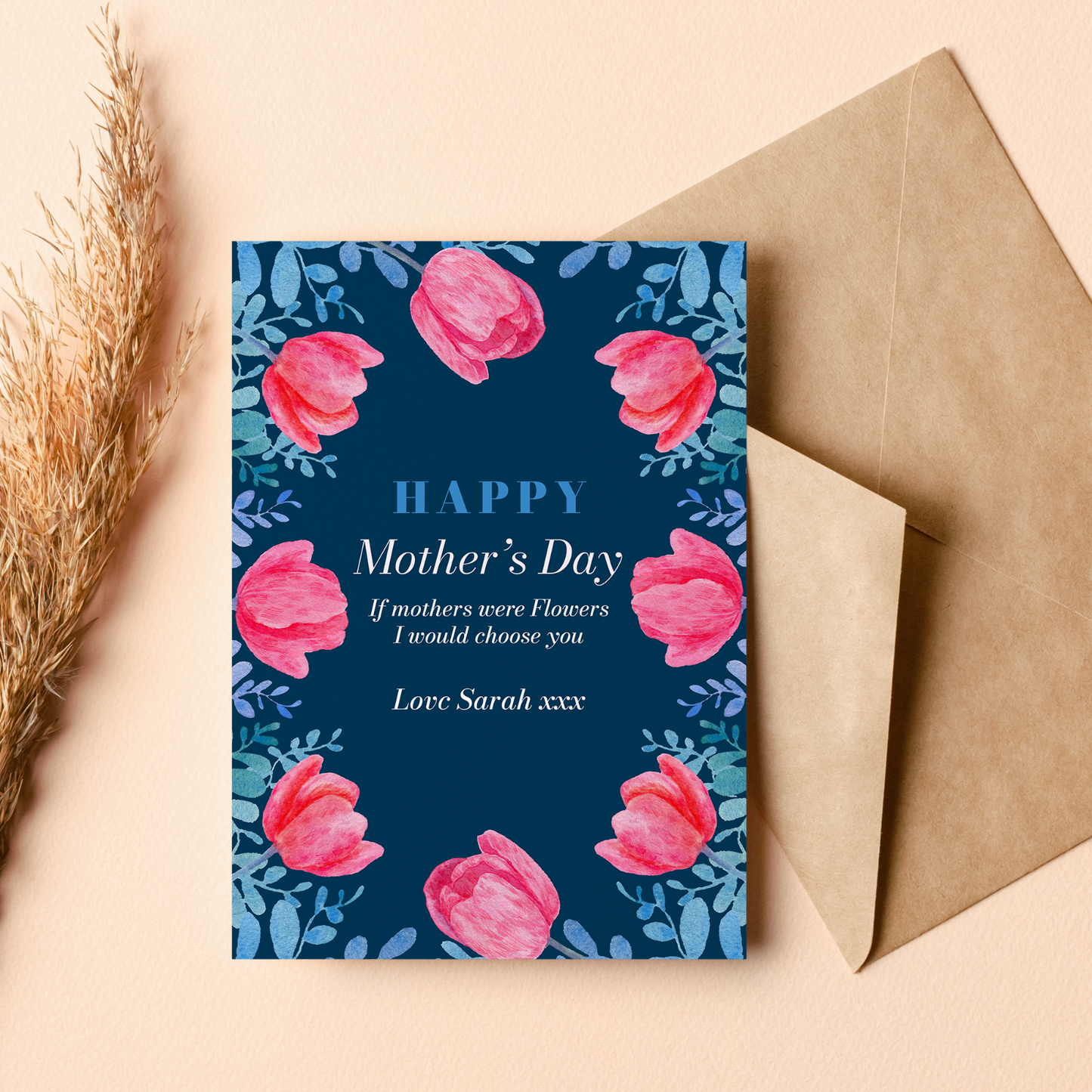 Mothers Day Card Personalised Gift Card From Son Daughter Mum Mummy Mother Mama