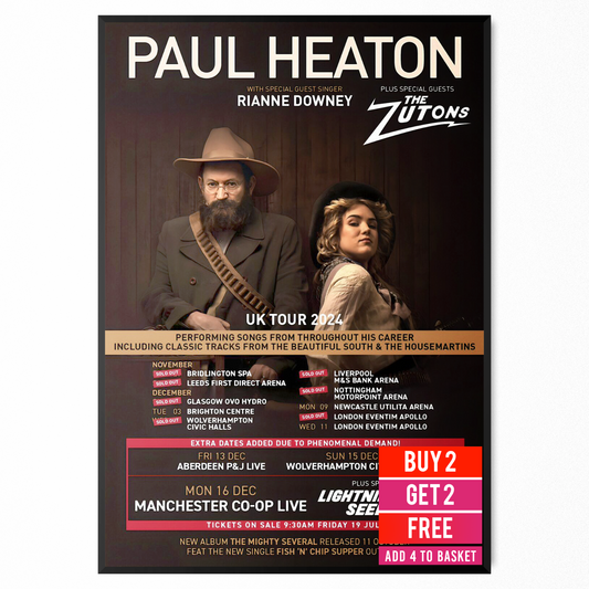 Paul Heaton Concert Tour Poster Pop Tour Concert For Paul Heaton Fans A5 A4 A3