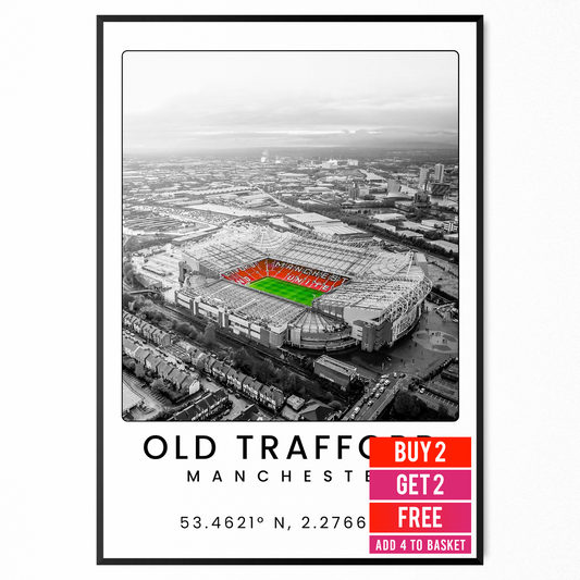 MANCHESTER UNITED FOOTBALL STADIUM PHOTO POSTER PRINT MAN U FANS | A5 A4 A3 |