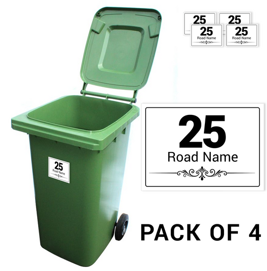 Wheelie Bin Numbers sticker Personalised Waterproof Labels House Street Bin