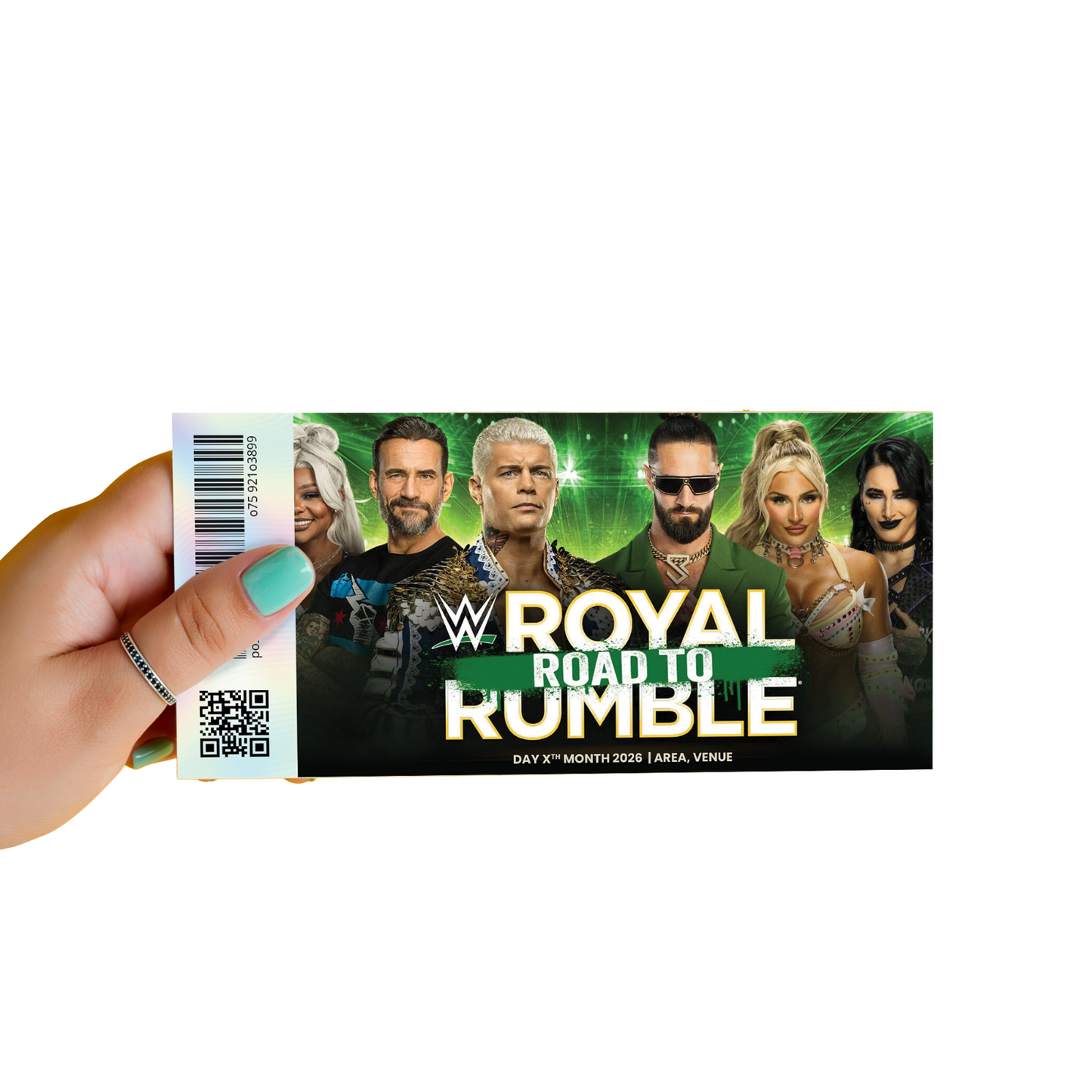 WW E ROAD TO ROYAL RUMBLE Theatre Gift Ticket Personalised Christmas Birthday
