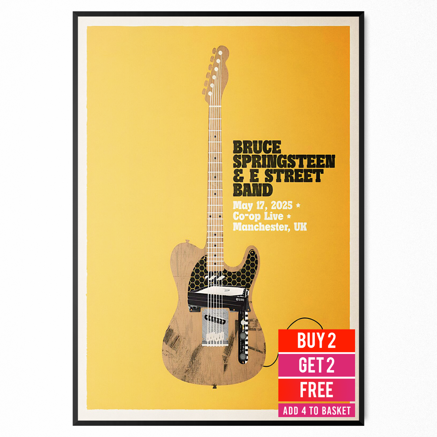 Bruce Springsteen E Street Band 17 May 2025 Concert Poster Co-Op Live A5-A3
