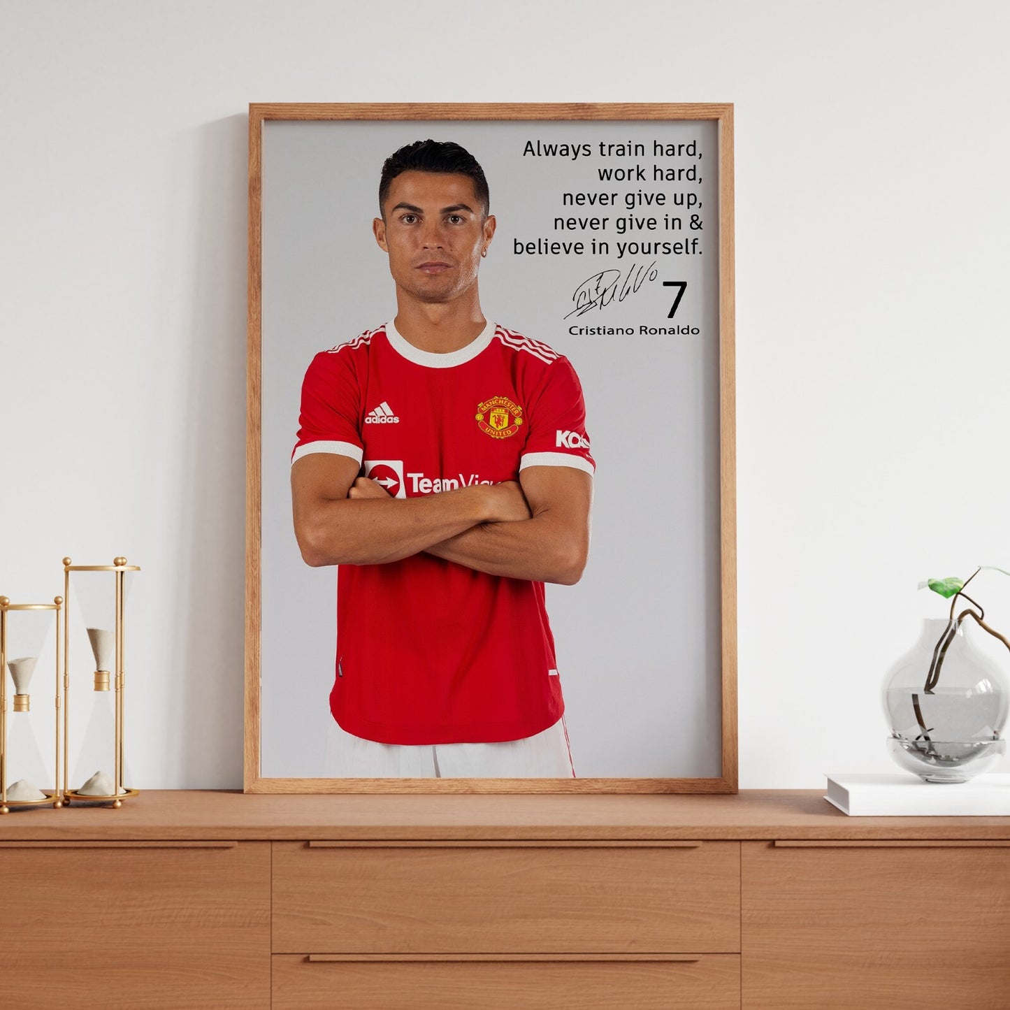 Ronaldo Poster -  Footballer - NO7 - Inspirational Quote Print